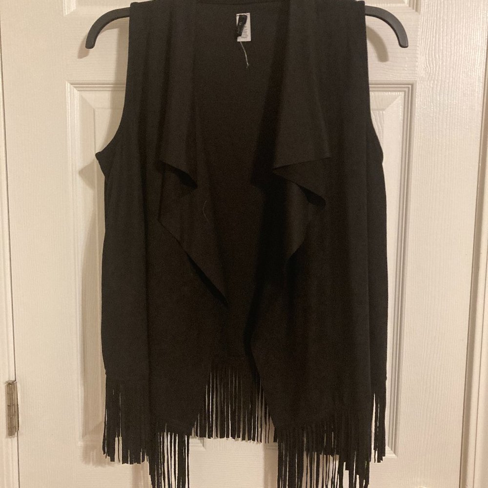 Apt 9 Black Fringe Vest